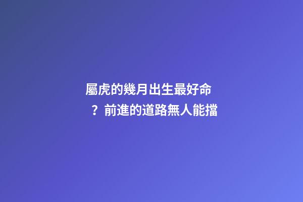 屬虎的幾月出生最好命？前進的道路無人能擋